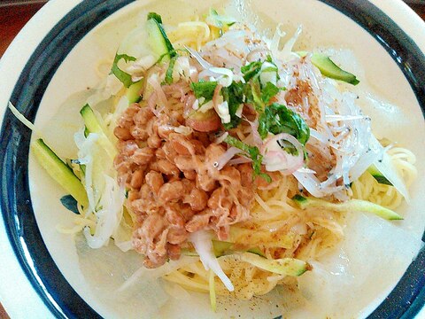 冬瓜と納豆☆生白魚の夏パスタ